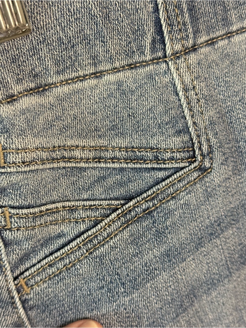 Jean/Denim Mini Skirt | Petite 0/25 | Raw Hem Stretch Denim LN - Picture 3 of 11